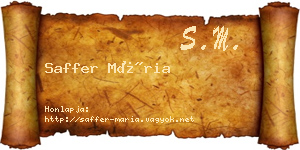 Saffer Mária névjegykártya