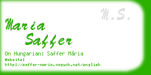 maria saffer business card